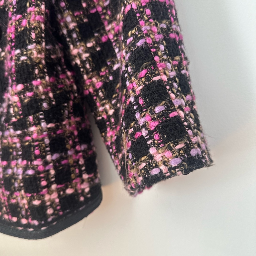 Forever 21 Black and Pink Tweed Open-Front Blazer - Picture 5 of 7